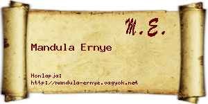 Mandula Ernye névjegykártya